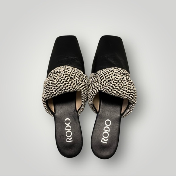 RODO Mules Black Sz 38 Made in Italy - Picture 3 of 7